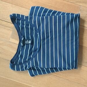 H&M Navy & White Stripe Scoop Neck Long Sleeve Shirt